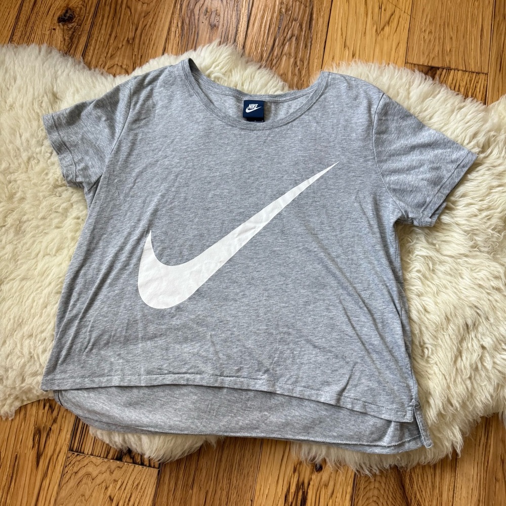 Nike Heather Gray Tee with White Logo